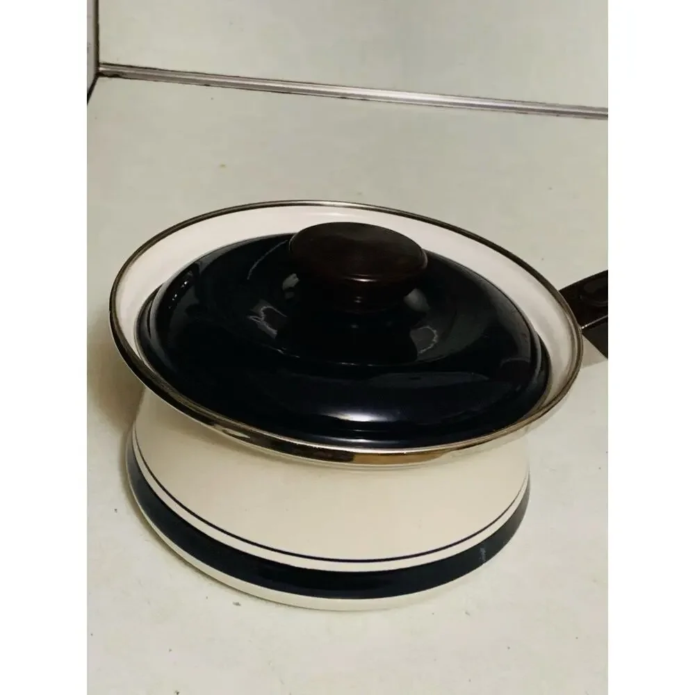 Sanko Ware Janko Classic Series 1 Quart Saucepan Vintage Japan Porcelain Enamel